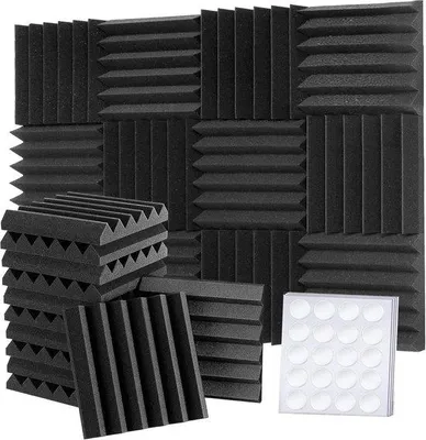 Produktbild von Famanu Akustikpaneele 12 Stück 30x30x5cm hohe Dichte schwarz