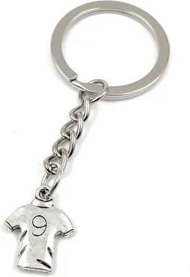 Imagen del producto de Camiseta de fútbol Onwomania, llavero metálico conmemorativo, amuleto de la suerte, todo en una caja de regalo de aluminio. Ideal para regalar
