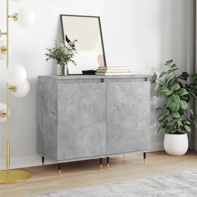 Immagine prodotto di vidaXL Credenze 2 pz. Grigio cemento 40x35x70 cm materiale a base di legno