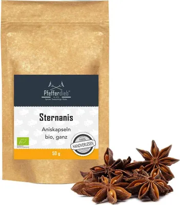 Produktbild von Sternanis, Anis Kapseln ganz BIO, 50g
