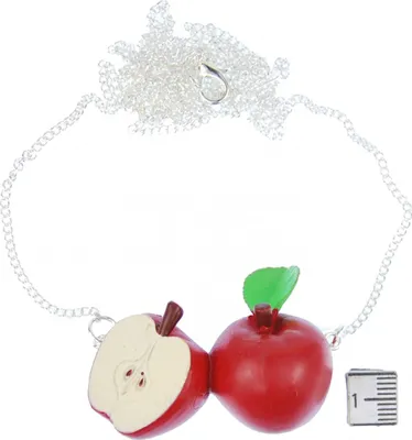 Produktbild von Apfelpaar Kette Halskette Miniblings 80cm Apfel Frucht Obst Damen Apfelkette