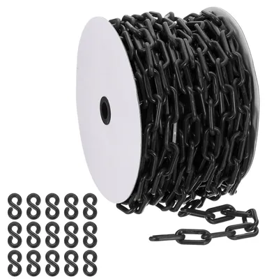 Kunststoffkette 28 m, 8 mm, schwarz, Sicherheitsbarriere, Personenlenkung