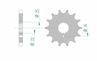 Produktbild von AFAM Stahl Standard Ritzel vorne - 630