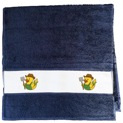 Produktbild von Huuraa Handtuch Quietscheente Landwirtschaft Comic Gummiente 50x100cm French Navy Baumwolle Handtuch Geschenkidee