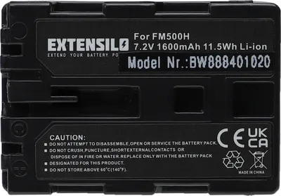 Produktbild von EXTENSILO Akku Ersatz für Sony NP-FM500H für Kamera (1600 mAh, 7,2 V, Li-Ion)