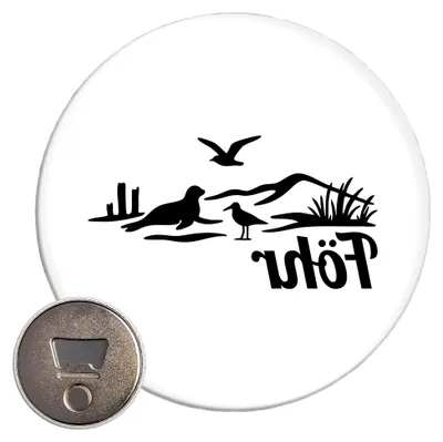 Produktbild von Kühlschrankmagnet Föhr mit Strandmotiv 59mm und Flaschenöffner