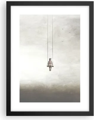 Produktbild von Gerahmtes Poster - Schwarzer Rahmen - Schwingen rein Wolken - 30x40 cm - Wand Bild - Wanddeko - Wandbilder - Kunstposter - Wandposter - Bilderrahmen - Bilder - Kunstdruck - P2BPA30x40-4875