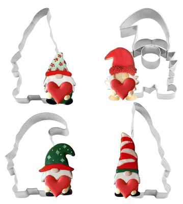 Image de Emporte-pièces en forme de lutins, emporte-pièces pour biscuits de Noël, grands lutins de Noël en acier inoxydable