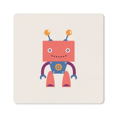 Produktbild von MuchoWow® Mauspad Mousepad Roboter - Getriebe - Gesicht - Antenne - Kinder - Jugendliche 30x30 cm - Mousepads - Maus Mat - Pad - Mausunterlage - Gaming