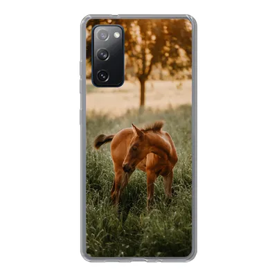 Produktbild von MuchoWow® Handyhülle Schutzhülle Hülle für Samsung Galaxy S20 FE Pferd - Gras - Baum Silikon Softcase Handy Hülle - Abdeckung
