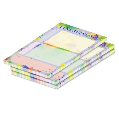 Image de PRICARO "Splash" liste de courses, colorée, A5, 3 pièces