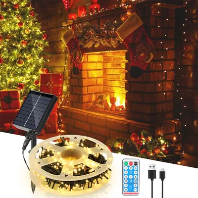 Obrázek produktu pro Clanmacy 50M 500 LED solární víla světla IP44 8 modů vnitřní venkovní ChristmasParty zahrada svatba vodotěsné osvětlení dekorace teplá bílá