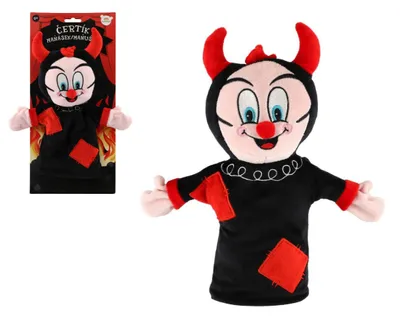 Zdjęcie produktu dla Pluszowa rękawiczkowa lalkowa postać diabła, 30 cm, na kartoniku, od 0 miesięcy