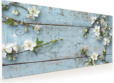 Produktbild von Küchenrückwand Spritzschutz Glas mit Motiv Frühlingszweige 40 x 40 cm