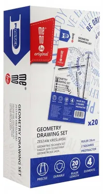 Produktbild von Pratel 4-teiliges Geometrie-Zeichenset mit 20cm Lineal (20x)