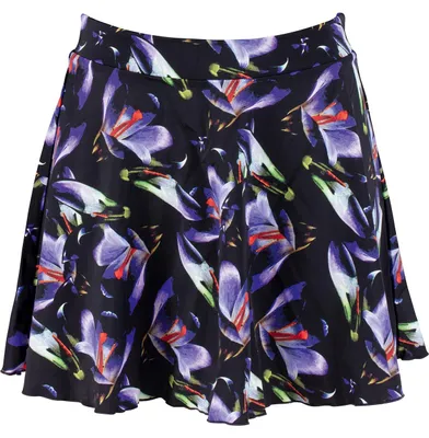 Produktbild von Fashy GmbH Damen Rock schwarz mit bunten Blumen Lila 42