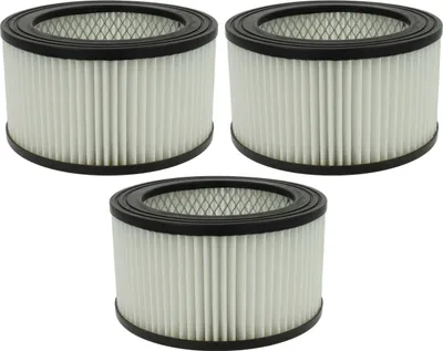 Produktbild von vhbw 3x Faltenfilter Ersatz für Scheppach 7906401704 für Aschesauger - Patronenfilter Schwarz Weiß Abwaschbar