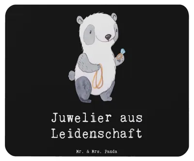 Produktbild von Mr. & Mrs. Panda Mauspad Juwelier Leidenschaft - Schwarz - Geschenk, Spruch, Mousepad, Mouse Pad, Lustig, mousematte, laptop, pc mausunterlage, Goldschmied