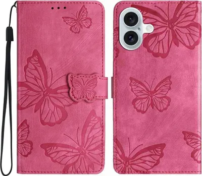 Produktbild von iPhone 17 Hülle - Coverup Schmetterlinge Klapphülle - Rosa