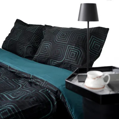 Obrázek produktu pro Oboustranné bavlněné ložní prádlo s puntíkovaným vzorem, povlak na přikrývku a polštář 200x220 cm