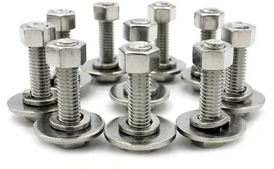 Image de Vis à tête décagonale M6x30, lot de 10, acier inoxydable A2 avec écrous et tiges filetées
