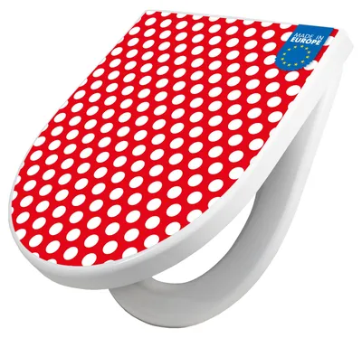 Produktbild von WC Sitz mit Absenkautomatik D Form Motiv Punkte Rot [TDW3 10588]