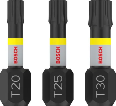 Image de Bosch PRO Torx Impact Bit T20; T25; T30 25 mm 3 pièces - 2608522479