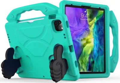 Produktbild von Für iPad Pro 11 2020 EVA Shockproof Tablet Case mit Daumenhalterung (Glacier Green)