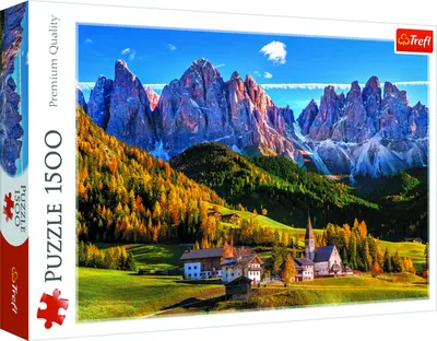Immagine prodotto di Puzzle 1500 pezzi Val di Funes - Panorama delle Dolomiti