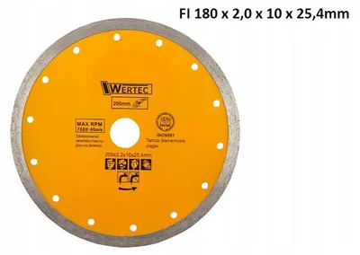 Produktbild von WERTEC Diamanttrennscheibe 180mm für Fliesen – Präzisionsschnitt