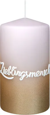 Produktbild von Spruchkerze "Lieblingsmensch" Rose 130 x Ø 68 mm, 1 Stück