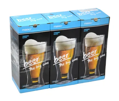 Produktbild von Doppelwandige Gläser Bier Set 3X 500 ml mit Schwebe-Effekt Biergläser Bierglas