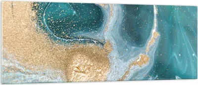 Produktbild von Bilder auf glas - Einteilig - Golden Türkis Hintergrund - 140x50cm - Glasbilder - Wandbilder - Bilder - Wanddekoration aus Glas - Glas Bilder - Wandbild auf Glas - GAB140x50-4969