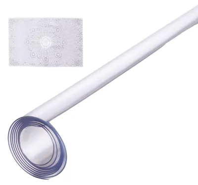 Productafbeelding van VEVOR kunststof tafelkleed, 61 x 243 cm, 1,5 mm dik, transparante tafelbeschermer, rechthoekige PVC-bureauonderlegger, waterdichte en gemakkelijk te reinigen bureauonderlegger, tafelkleed