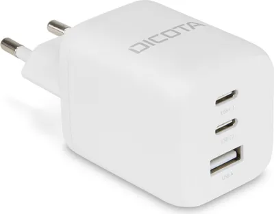 Produktbild von Dicota Netzteil - kompakt, GaN - 65 Watt - 5 A - PD 3.0 - 3 Ausgabeanschlussstellen (2 x USB-C, USB)