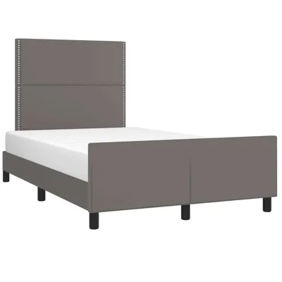 Image de vidaXL Cadre de lit sans matelas Gris 120x190 cm Similicuir