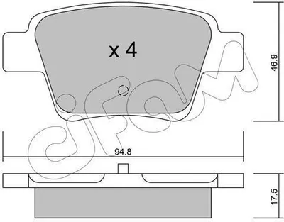 Produktbild von CIFAM Bremsbeläge Satz Hinten Bremsklötze passend für PEUGEOT 207 (WA, WC) 822-639-0