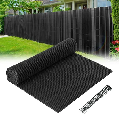 Produktbild von Ikodm 160x500cm PVC Sichtschutzmatte Bambus Sichtschutz Garten Sichtschutzzaun Balkon Zaun Windschutz Balkonverkleidung Grau