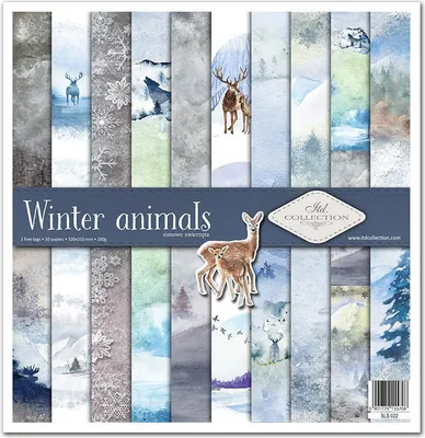 Produktbild von Scrapbooking-Papier Set 30×30 cm – SLS-022 Winter animals – ITD Collection