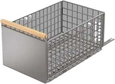 Produktbild von Famanu Küchenorganizer mit Holzgriff - 39,5 x 23,5 x 19,5 cm, metallisch, ausziehbar