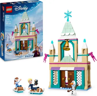 Produktbild von LEGO ǀ Disney Frozen Das Arendelle Schloss, Prinzessin Spielzeug mit den Mini Puppen Elsa, Anna und Olaf und einer Pinguin Figur, Fantasy Spielset, Geschenk für Mädchen ab 5 Jahren 43265