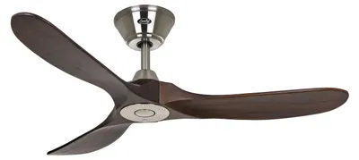 Zdjęcie produktu dla Energooszczędny wentylator sufitowy z pilotem Eco Genuino chrom szczotkowany / orzech 122 cm