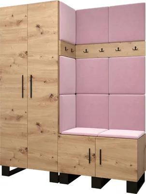 Produktbild von Garderobe ARTIN Set 2 mit gepolsterten Paneelen Industrial Design
