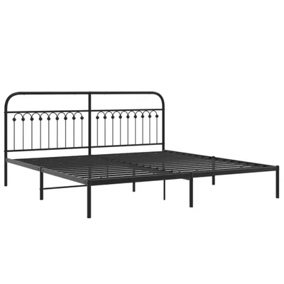Produktbild von Bettgestell mit Kopfteil Metall Schwarz 193x203 cm