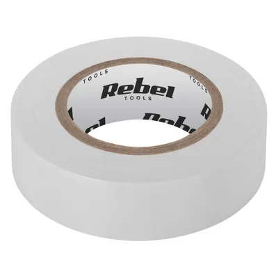Immagine prodotto di Rebel NAR0437, nastro adesivo in PVC isolante, 19 mm x 18 m, bianco