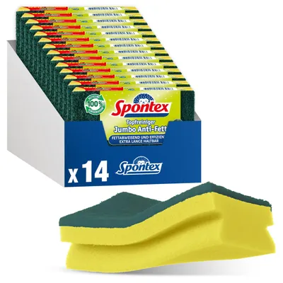 Produktbild von Spontex Jumbo Anti-Fett Topfreiniger, für große Flächen, mit fettabweisenden Rec