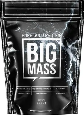 Obrázek produktu pro Pure Gold Big Mass Protein Creatine Powder 3kg čokoládový koktejl pro budování svalů