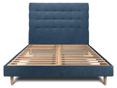 Produktbild von Bett mit Kopfteil – Korbgeflecht-Canvas-Stoff - 200 x 200 cm