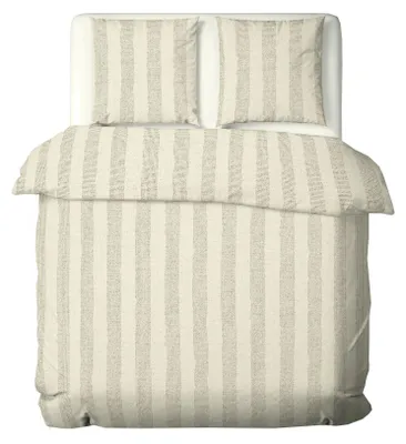 Produktbild von JACK by Mistral Flanell Biber Kuschel Bettwäsche 2 tlg. 135x200cm Streifen Taupe Braun Punkte Baumwolle