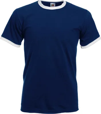 Produktbild von Fruit of the Loom 61-168-0 | Ringer Herren T-Shirt - Farbe: Navy/White - Größe: XXL